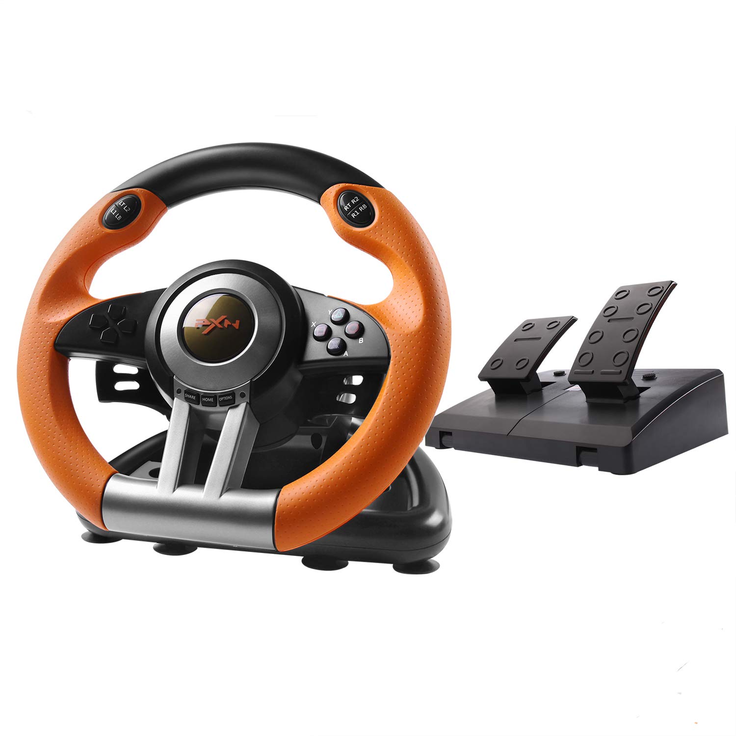 PXN Steering Wheel with Responsive Pedals for PC/PS3/PS4/XBOX ONE