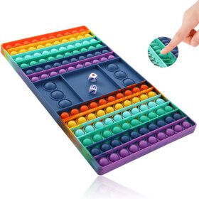 Pop Game Fidget Toy, Silicone Rainbow Ludo Board