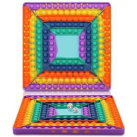 Fidget Toys Pop It, Rainbow Ludo Board