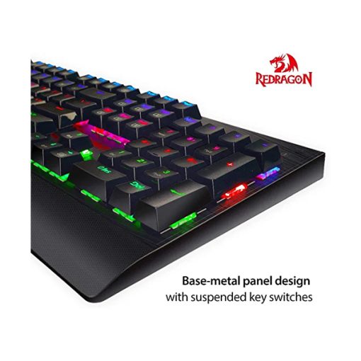 Redragon K557 RGB Backlit Mechanical Gaming Keyboard with Blue Switches, Aluminum Base, Anti-ghosting 104 Keys - Image 5