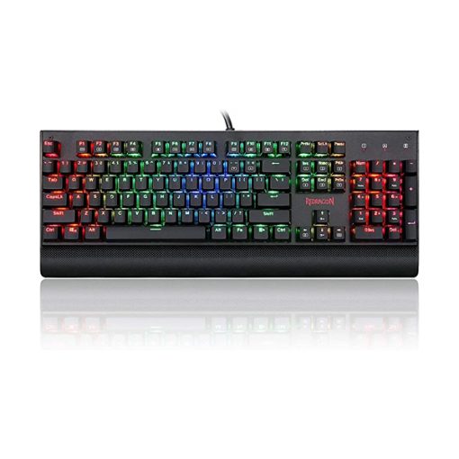 Redragon K557 RGB Backlit Mechanical Gaming Keyboard with Blue Switches, Aluminum Base, Anti-ghosting 104 Keys