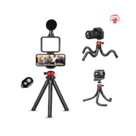 AY-49T Vlogging Kit with Tripod, Fill Light & Microphone