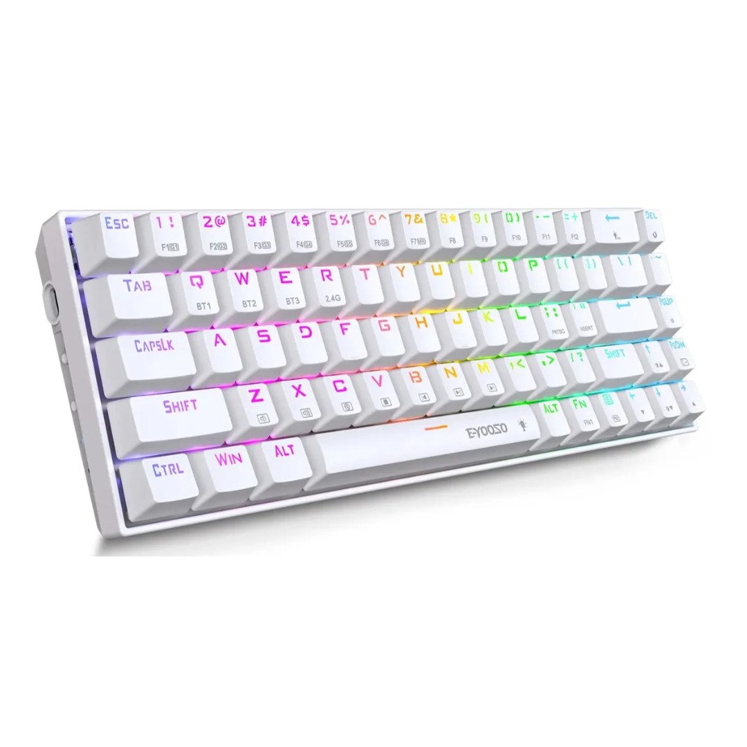 T-Dagger Arena 60% Wired Mechanical Gaming Keyboard Rainbow RGB T-TGK321 White - Image 3