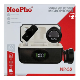 NP-58 Clip-On Collar Microphone with Button Control